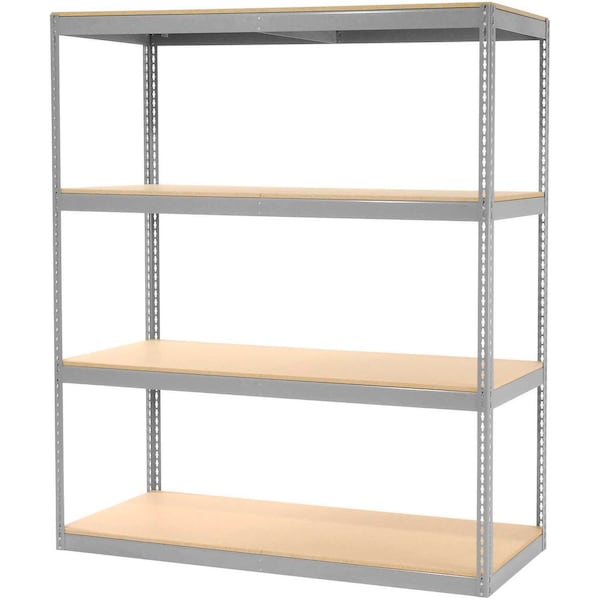 Record Storage Rack Without Boxes 72W x 30D x 84H, Gray